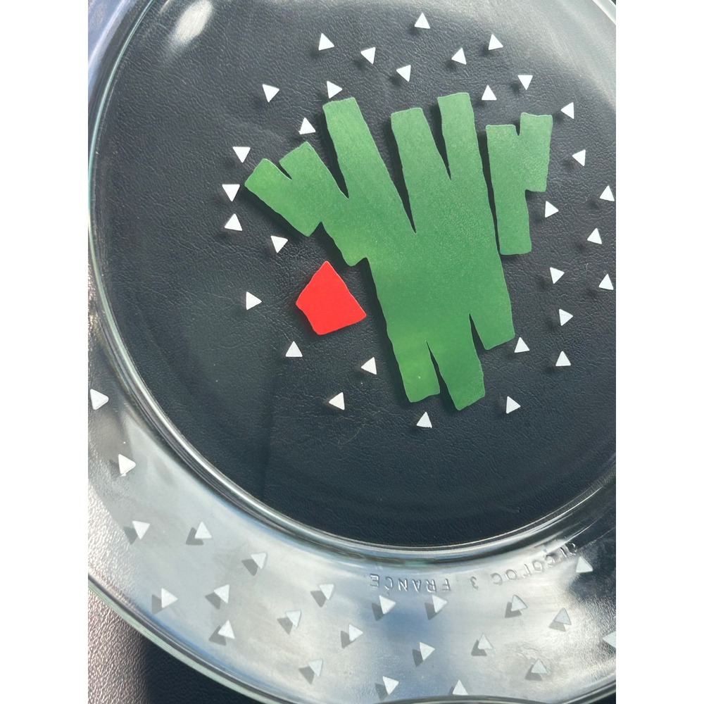 Vintage 1988 Dayton Hudson Arcoroc France Glass Christmas Tree Plates Set of 4 - Picture 7 of 10